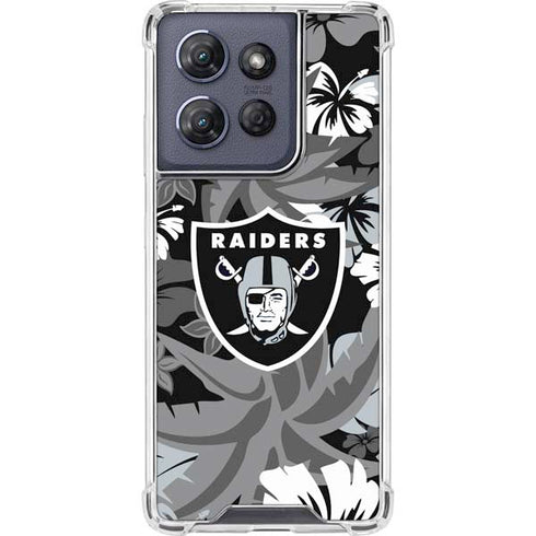 NFL Las Vegas Raiders Tropical Print Moto G Play 5G (2025) Clear Case